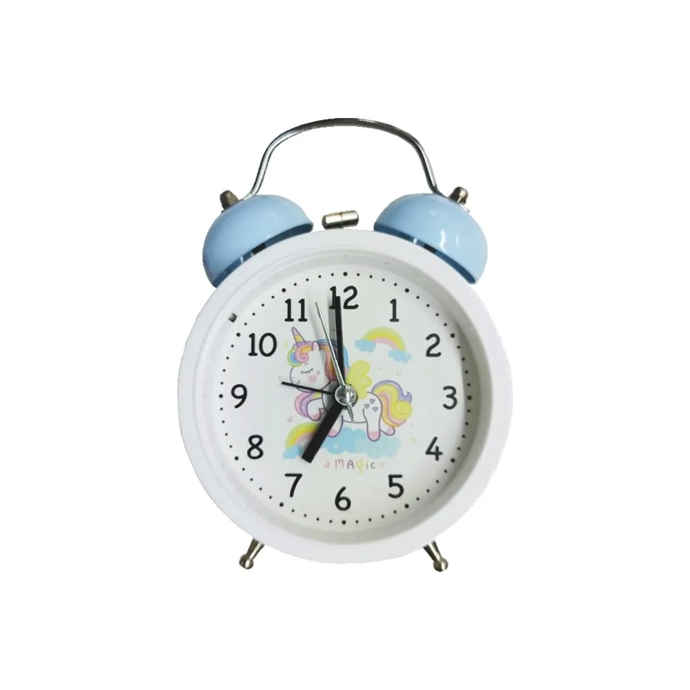 Reloj despertador redondo de campana con manecillas y luz, variedad de diseños / m12 / lu8003