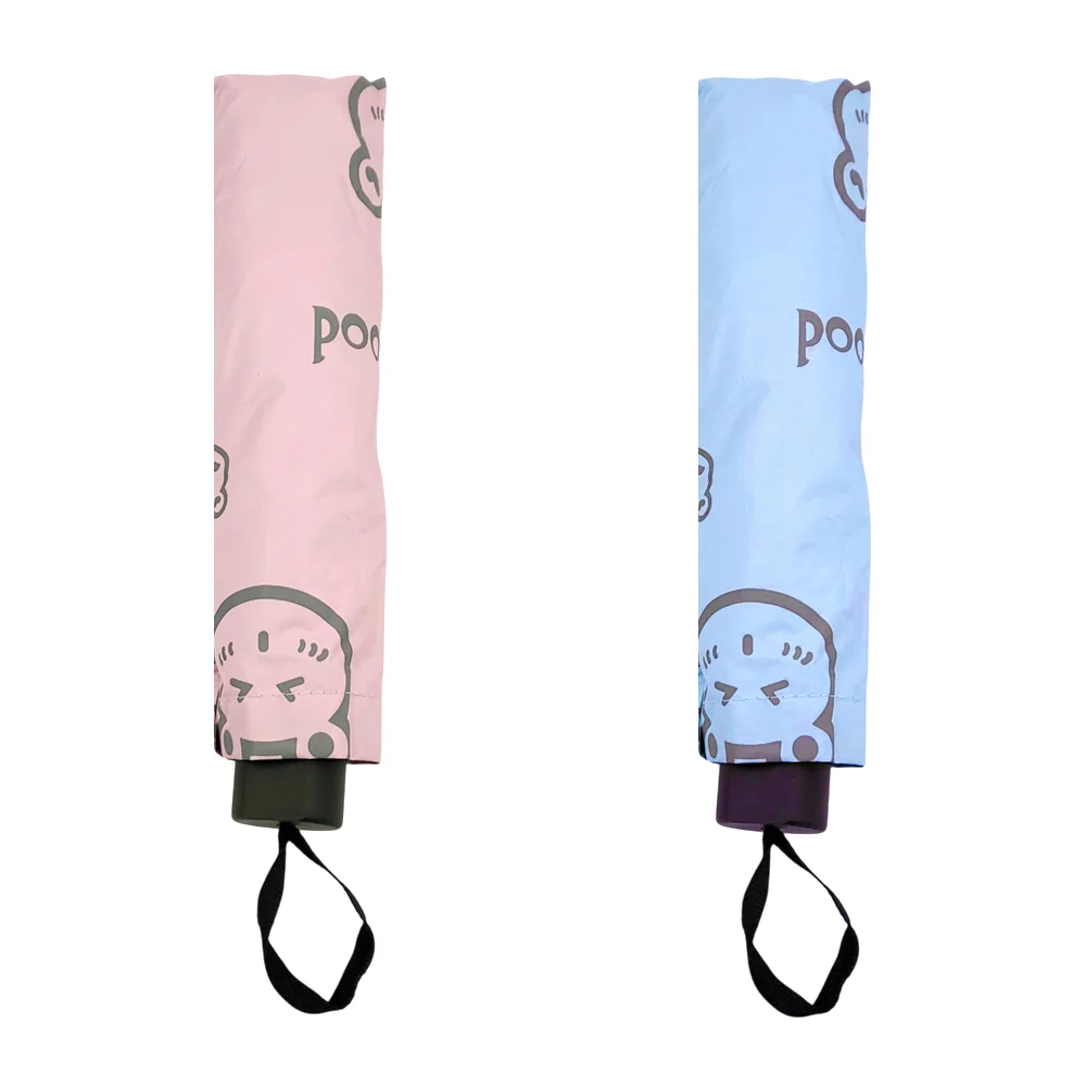 Paraguas - sombrilla de bolsillo semi automático con filtro para rayos del sol y estampado oso, galleta y food, variedad de colores pastel / ys1100 / oso galleta