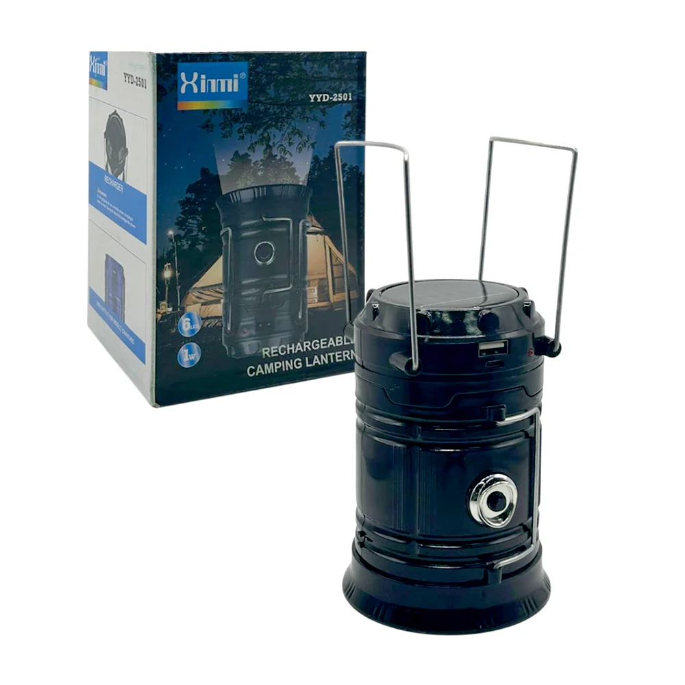 Lámpara linterna solar recargable xinmi para camping, variedad de colores / yyd-2501
