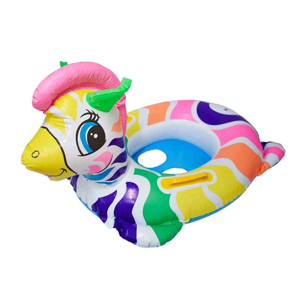Salvavidas inflable de 80cm en forma cebra multicolor para bebé con asas / baby boat / yyq-188 / yyq-270