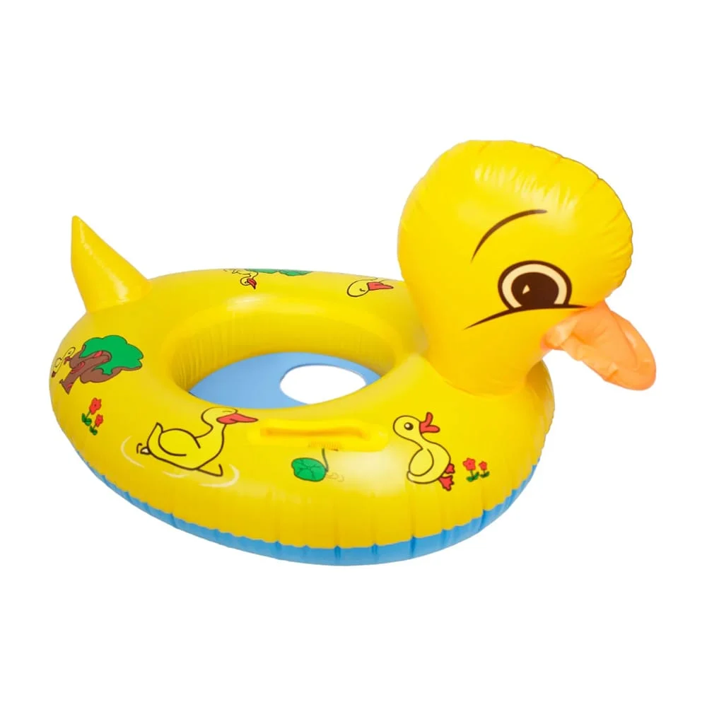 Salvavidas inflable en forma y estampado de pato 80cm para bebé con asas / baby boat / yyq-218-1