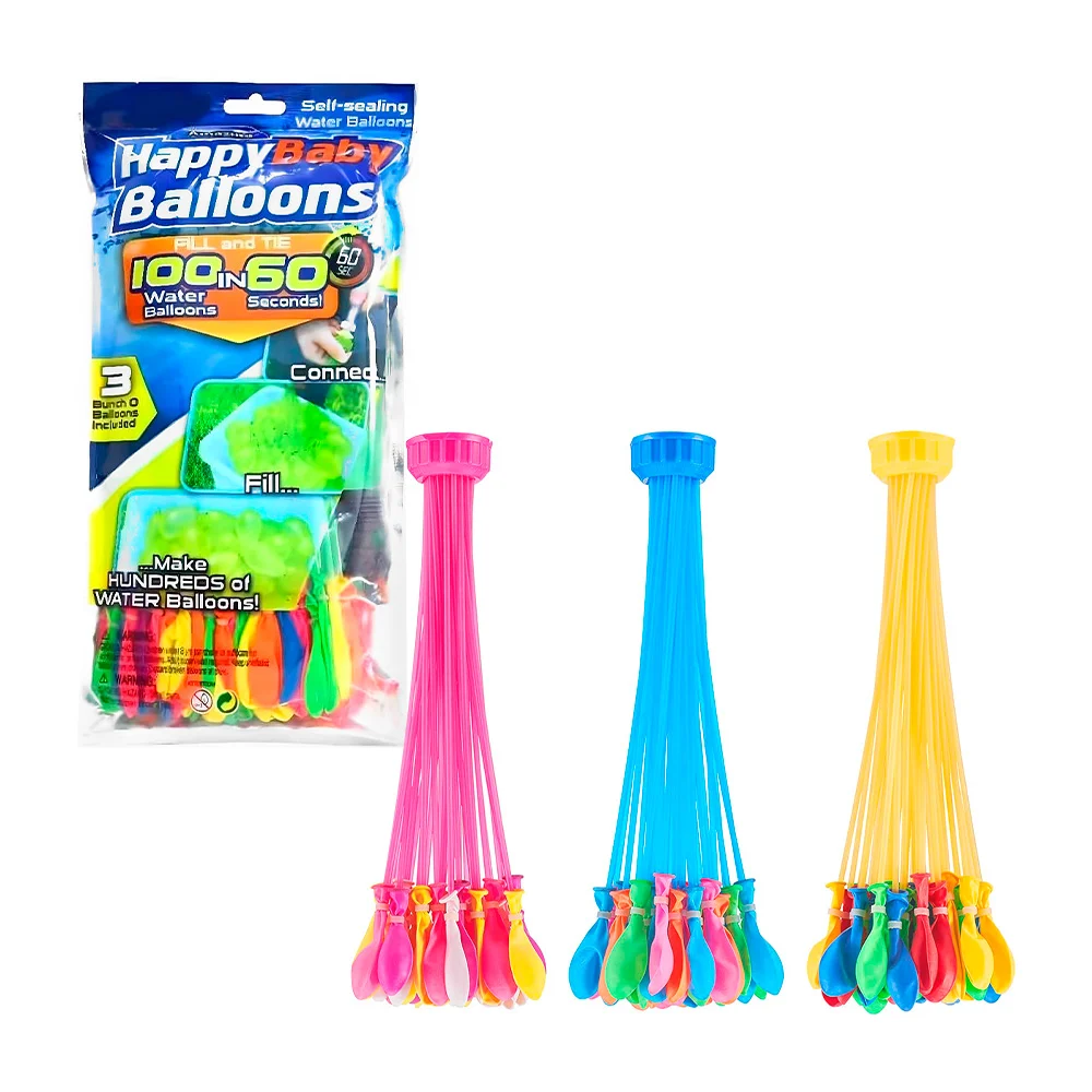 Juego de 111 globos para rellenar de agua, variedad de colores / happy baby balloons / 111 water balloons in 60 seconds / yyq-322