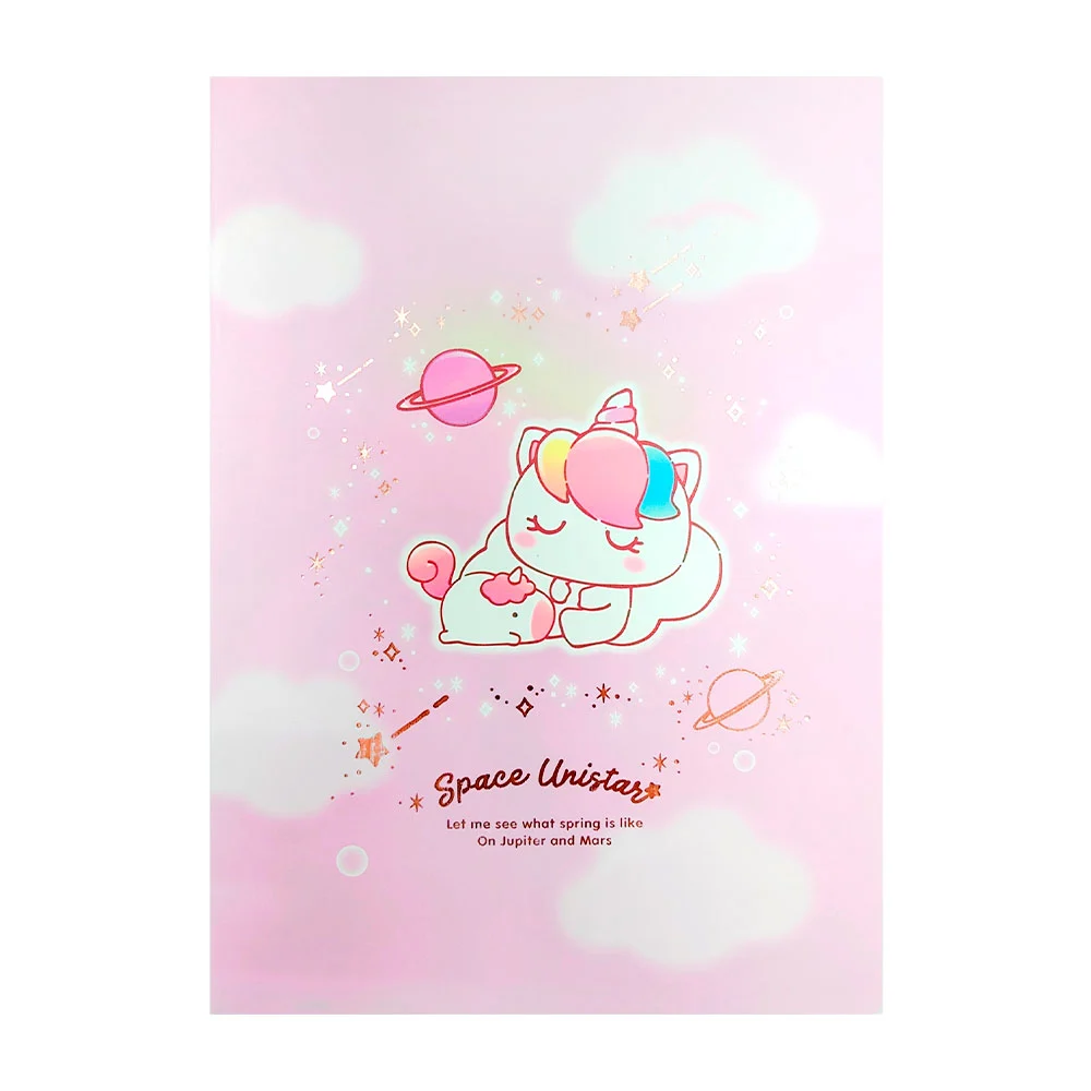 Cuaderno cosido con estampado de unicornio zodiacal, variedad de colores
