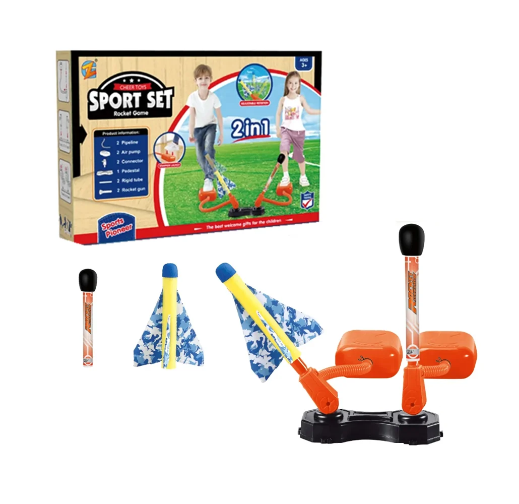 Juego sport set 2 en 1 con aviones lanzables de textura suave con luz y accesorios, variedad de modelos / cheer toys