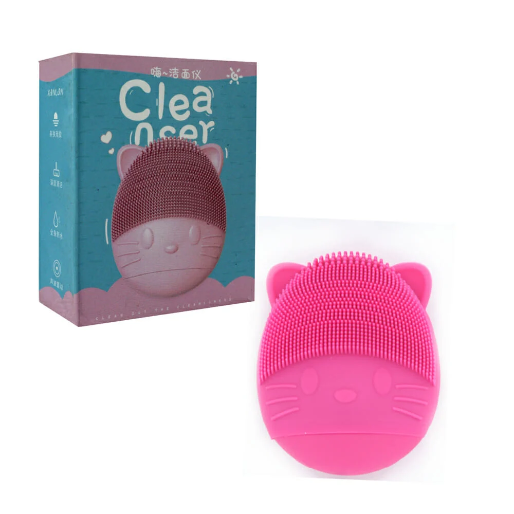 Limpiador facial eléctrico de silicona con diseño de gatito / zh31