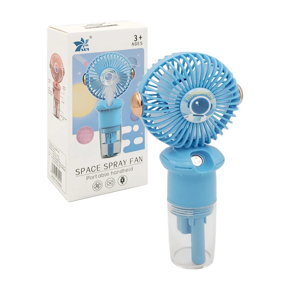 Ventilador de mano recargable con humidificador y estampado de astronauta, variedad de colores / space spray fan / sm860 / zxq02280