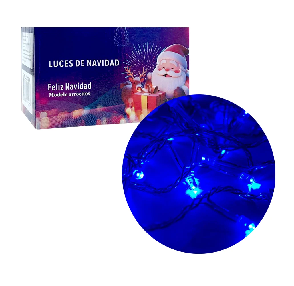 Serie de 300 luces en tono azul con diseño tipo cascada para decoración navideña, 5m / luces de navidad