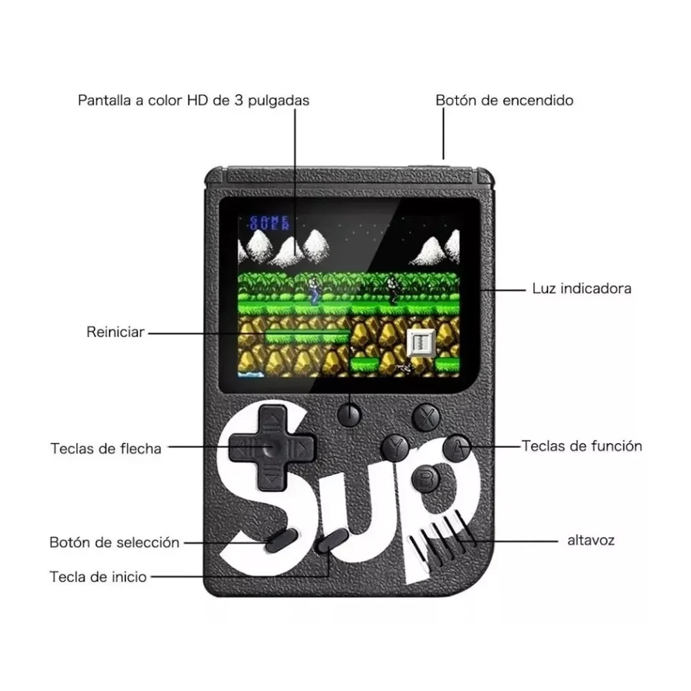 Sup game box consola game boy videojuego retro portátil 400 juegos, variedad de colores / 923139 / gm001 / 923184