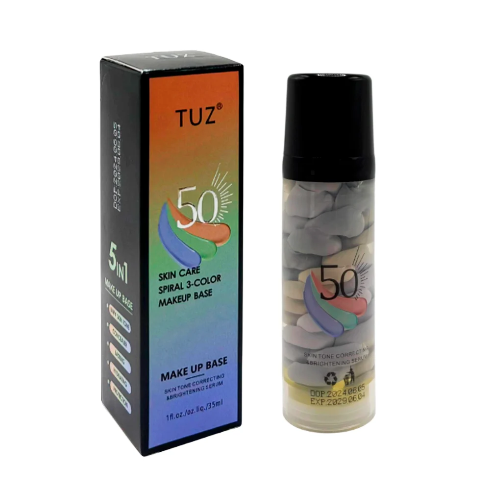 Base de maquillaje espiral con 3 colores para corrección y unificar el tono de la piel, 35ml / tuz / make up base / 0105 / pri-31