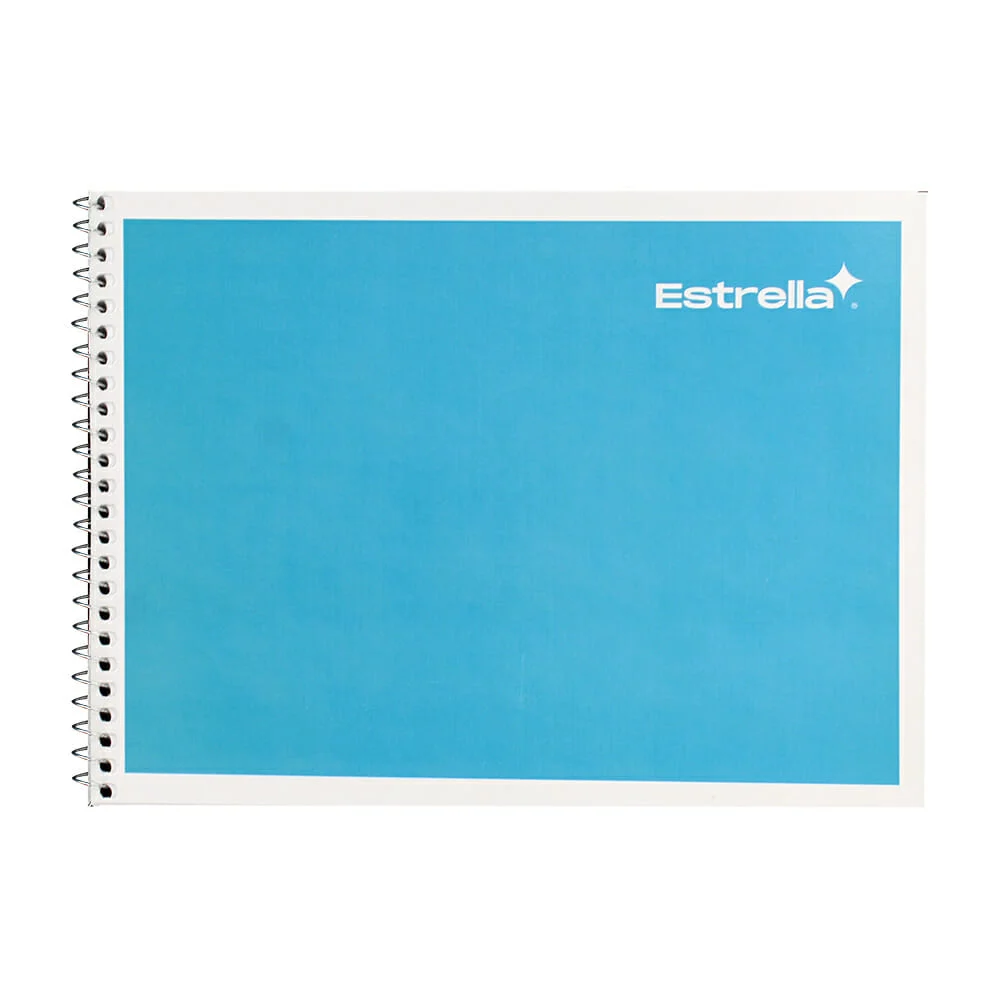 Cuaderno forma italiana estrella con espiral metálico y 100 hojas papel bond en raya, variedad de diseños / 001565 / 104076