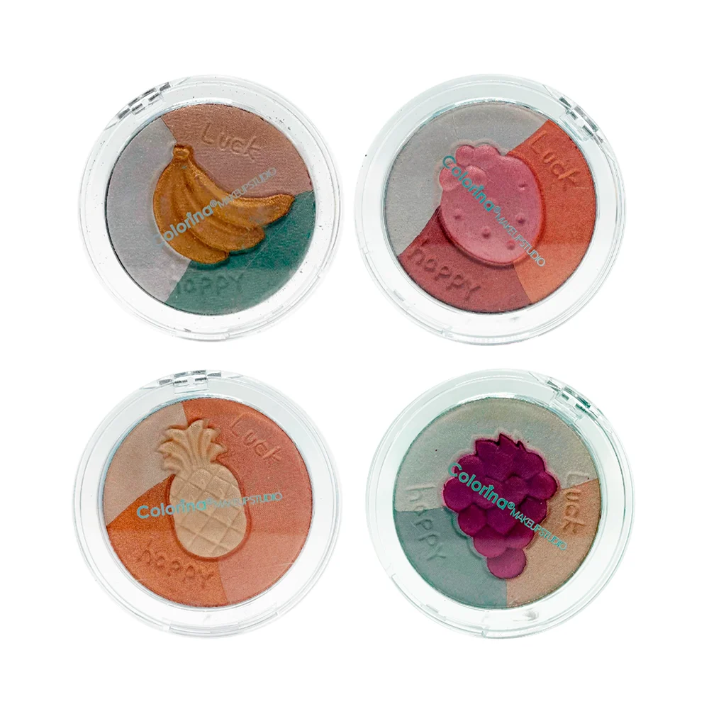 Polvo iluminador compacto colorina con forma de frutas, 8.5g, variedad de modelos / pcf075