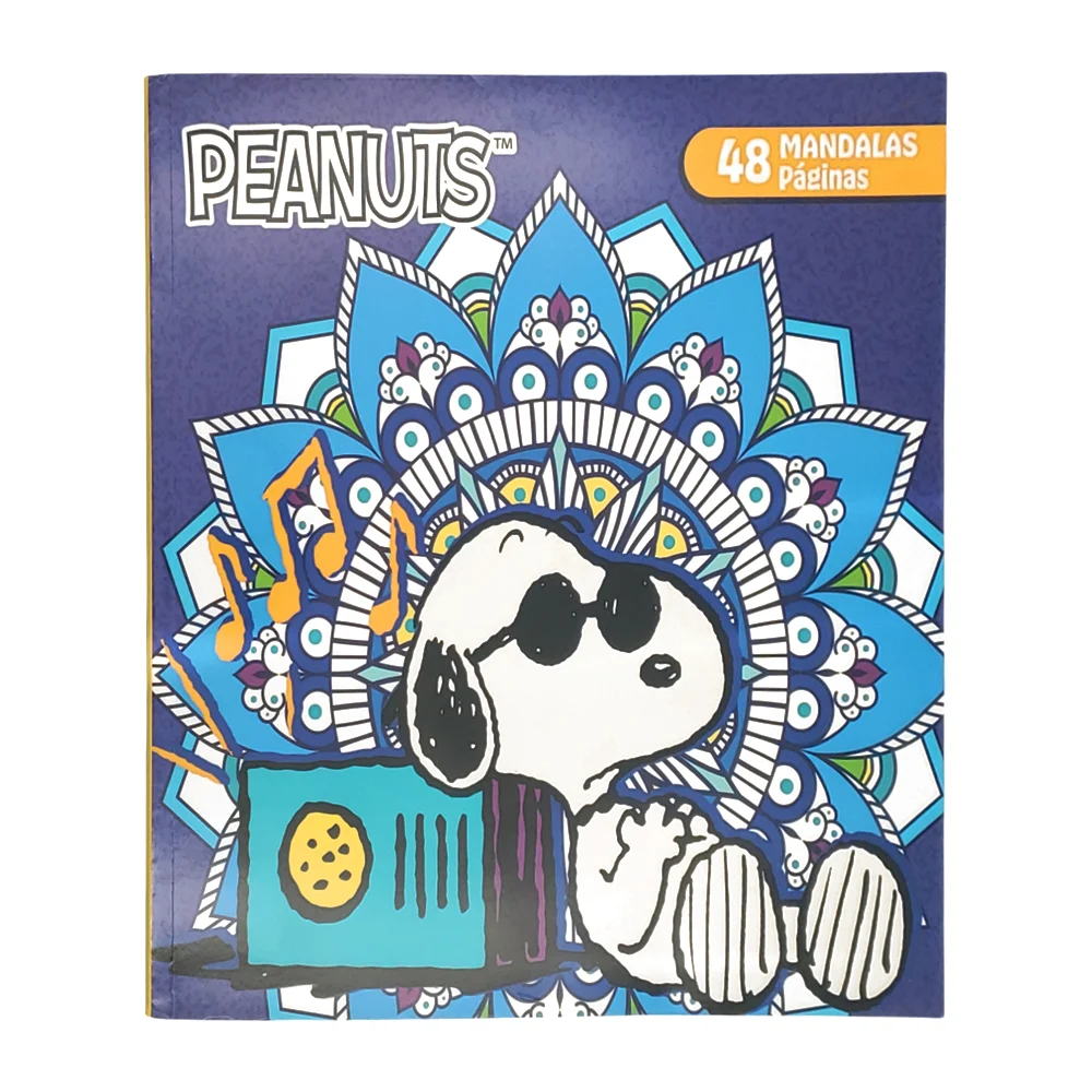 Libro para colorear pequeño con 48 páginas de mandalas con diseño de snoopy