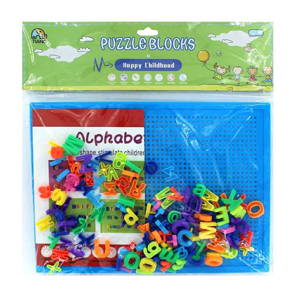 Juguete interactivo con tabla y figuras en forma de letras para aprender el abecedario / 10025