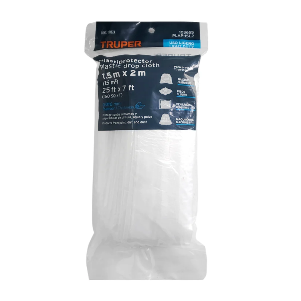 Plástico protector 7.5mx2m, uso ligero / 103655