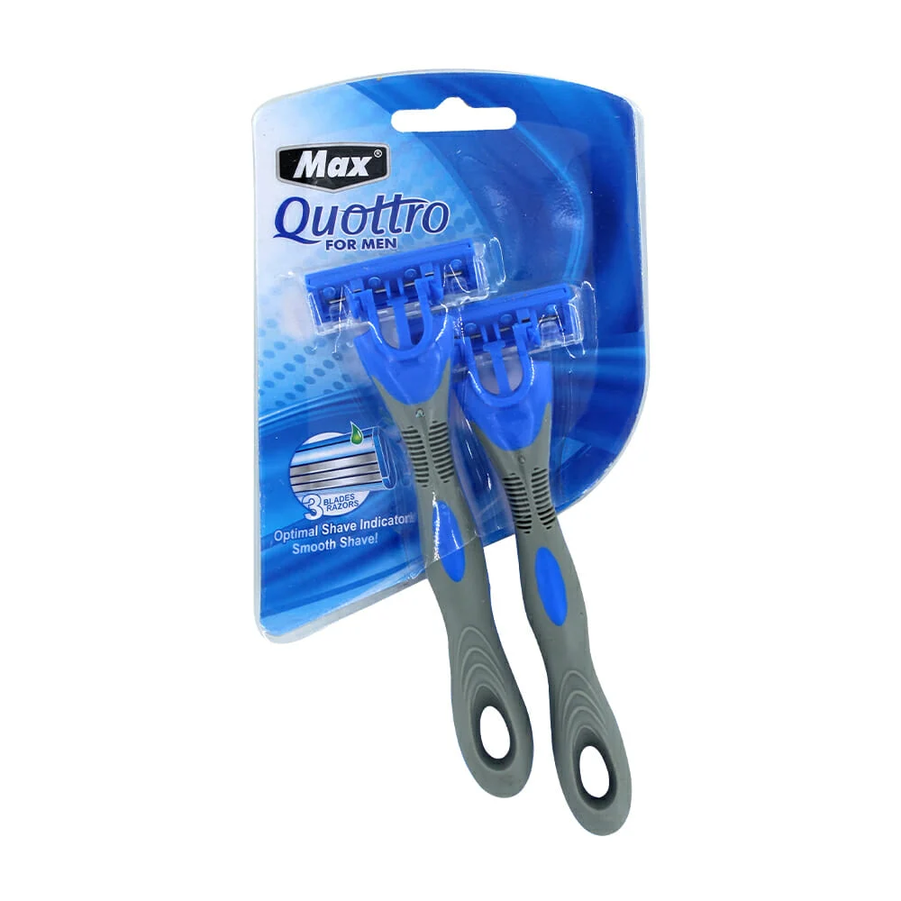 Paquete con 2 rastrillos max quottro de triple navaja / 10464