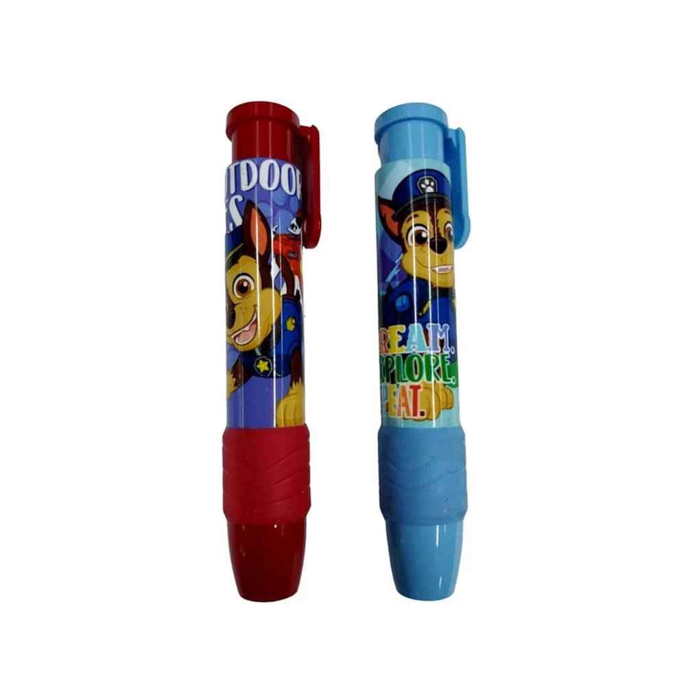 1pza Borrador lápiz con aroma, diseño de de paw patrol y puntas intercambiables, variedad de diseños / gop52pp