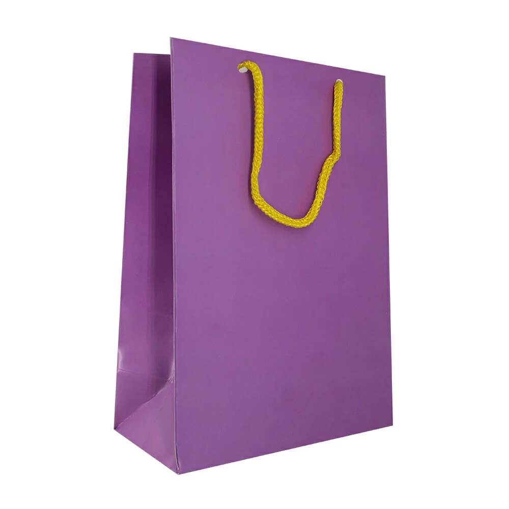 1pza Bolsa chica lisa dipak de cartón para regalo 15.1x8.3x22cm, variedad de colores / 001483