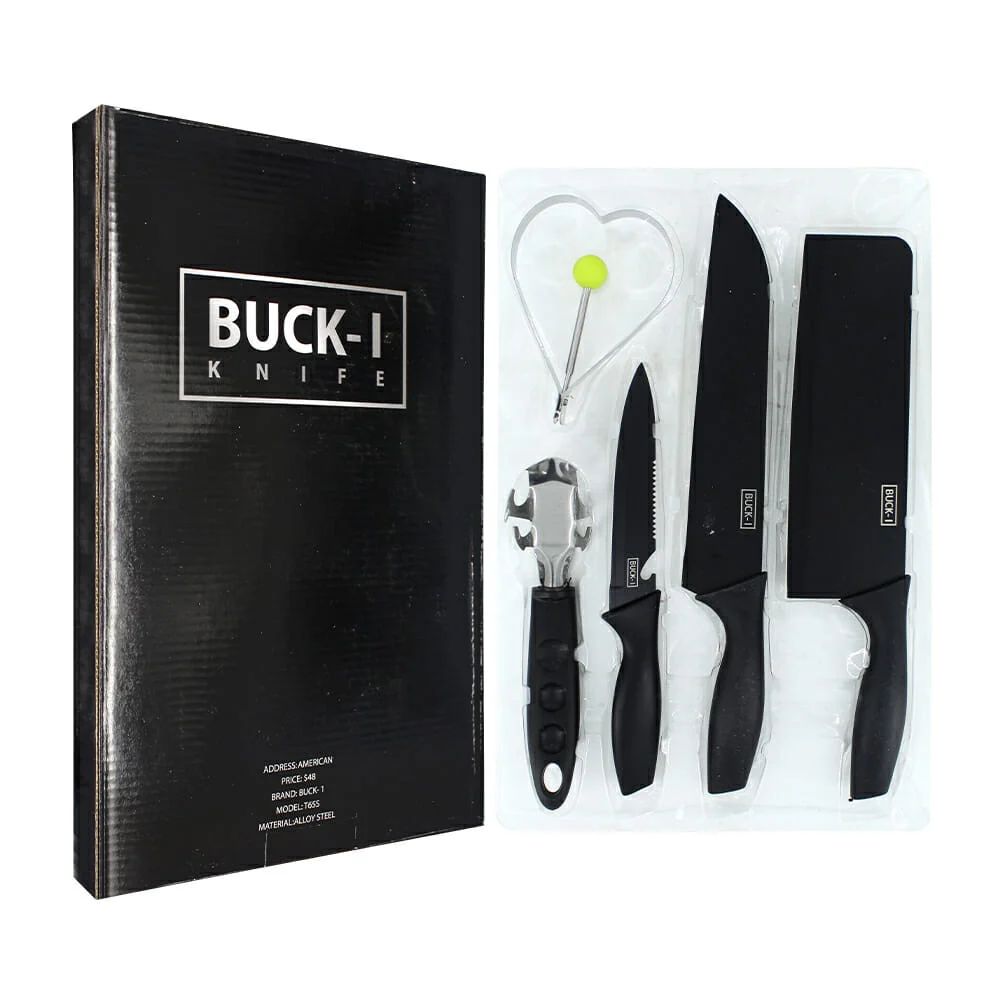 Juego de 3 cuchillos buck-i con mango de...