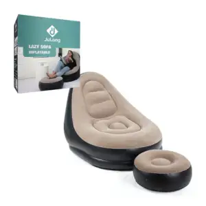 Sillón inflable con reposapiés sin diseño, variedad de colores / 11965
