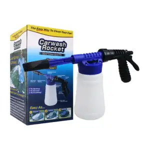 Pistola dispensadora carwash rocket con contenedor para jabón y 5 mod…