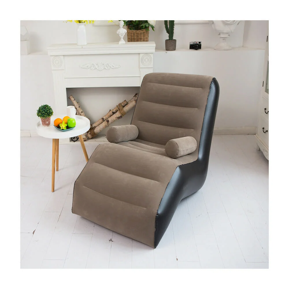 Sofá inflable bicolor en forma de s con reposabrazos, variedad de colores / qjj-220008
