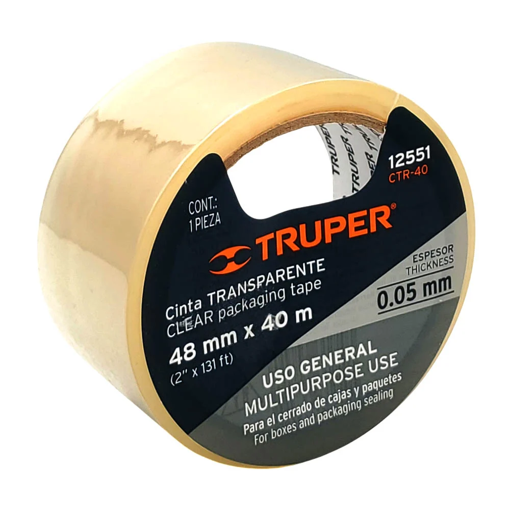 Cinta transparente multifuncional 48mmx40m / cinta truper / 12551