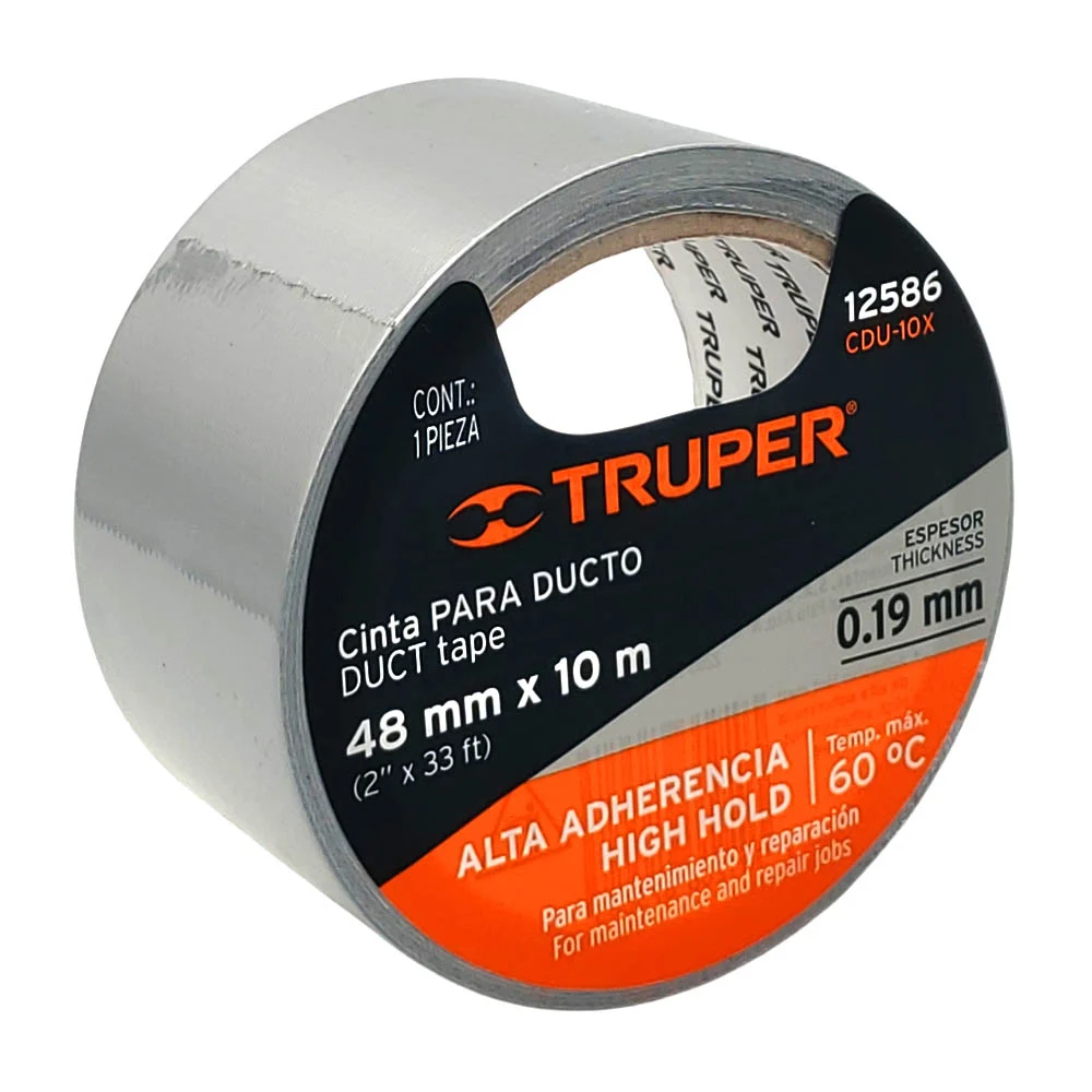 Cinta para ducto con alta adherencia 48mmx10m, temp. máx 60°c / 12586 cinta gris