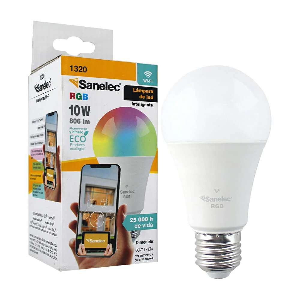 Foco led inteligente wifi rgb sanelec de...