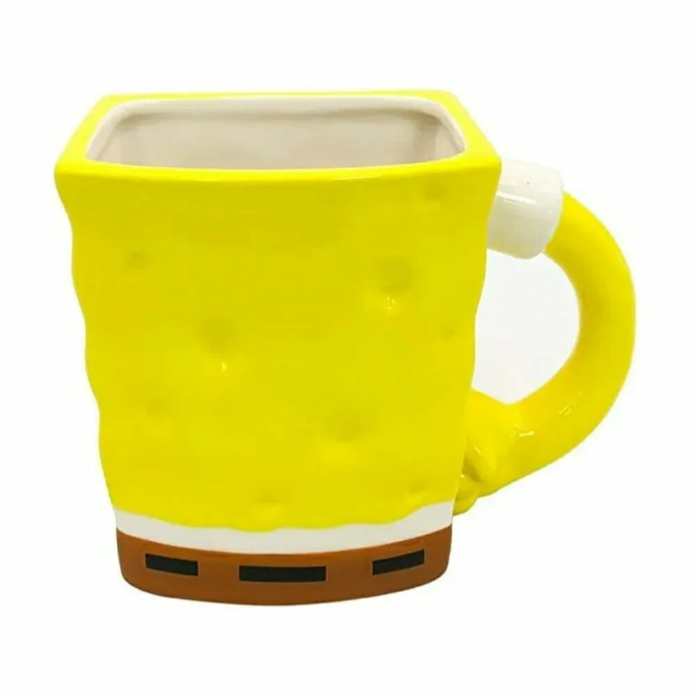 Taza de cerámica 3d en forma de bob esponja 384ml 1555-3189 / 721392 / sbxm-1590-s02