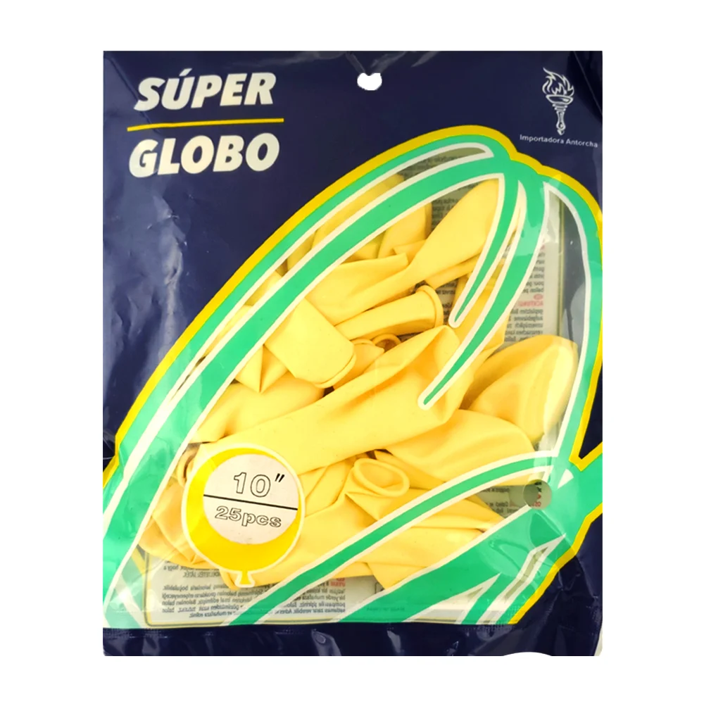 Paquete con 25 globos de látex 10 pulgadas en color azul celeste / súper globo
