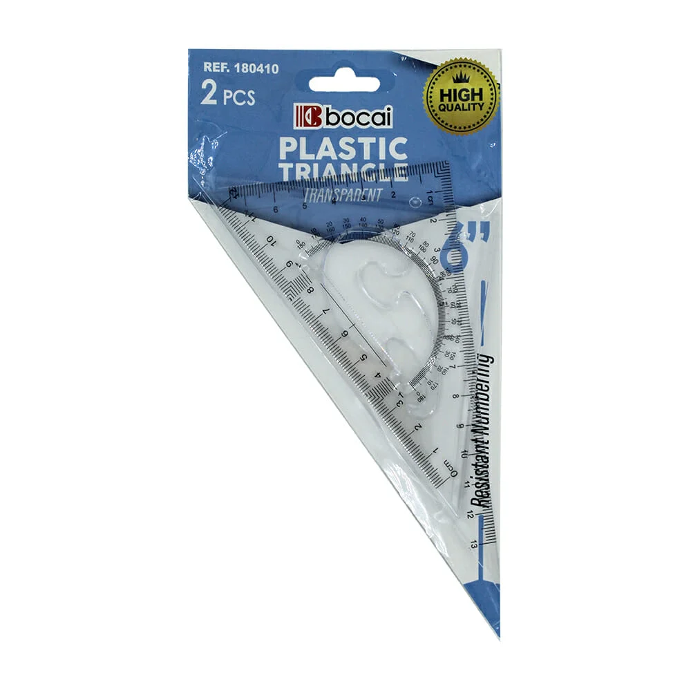 Juego de 2 escuadras transparentes 15cm / 180410