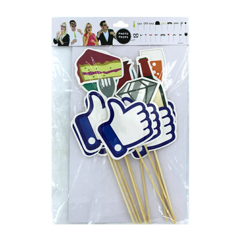 Paquete con 10 photo props / decoración para fiesta, variedad de diseños / 7534