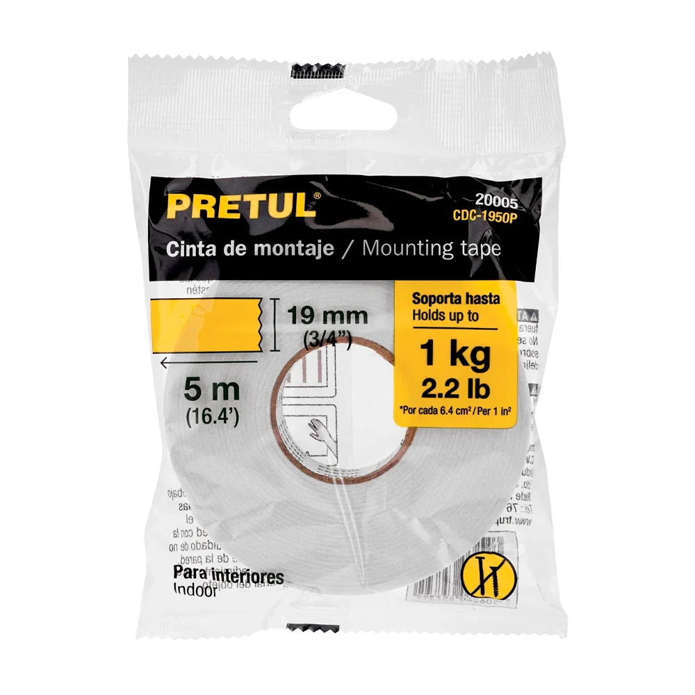 Cinta doble cara para montaje de 19mmx5m, uso interior / 20005