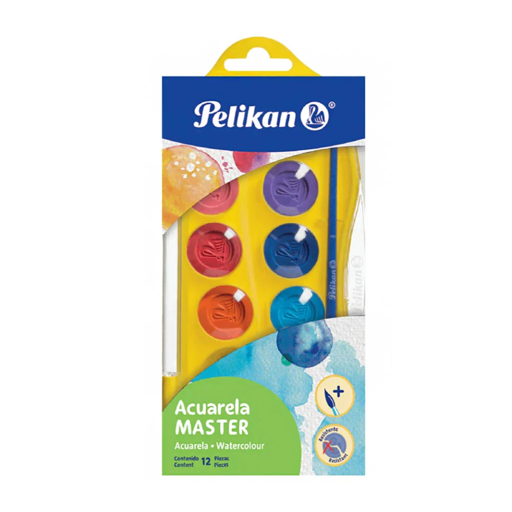 Acuarela master pelikan 12 colores intensos + pincel / 07501201
