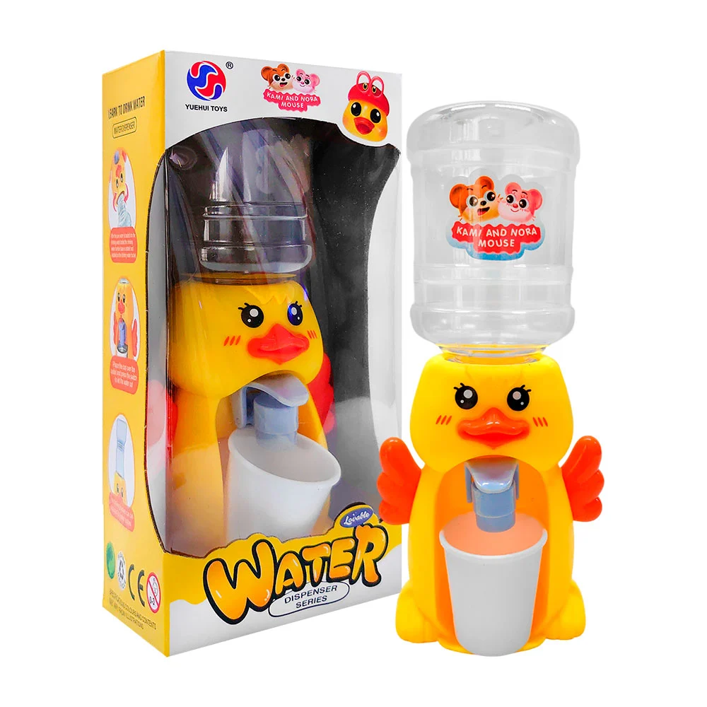 1pza Juguete pequeño dispensador de agua en forma de patito kawaii con minigarrafón / water dispenser series / duck cute shape / 2016-174