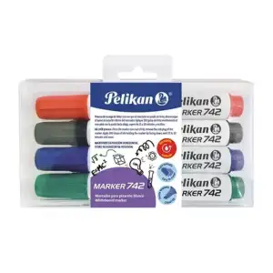 Paquete con 4 marcadores recargables pelikan para pizarrón blanco, su…