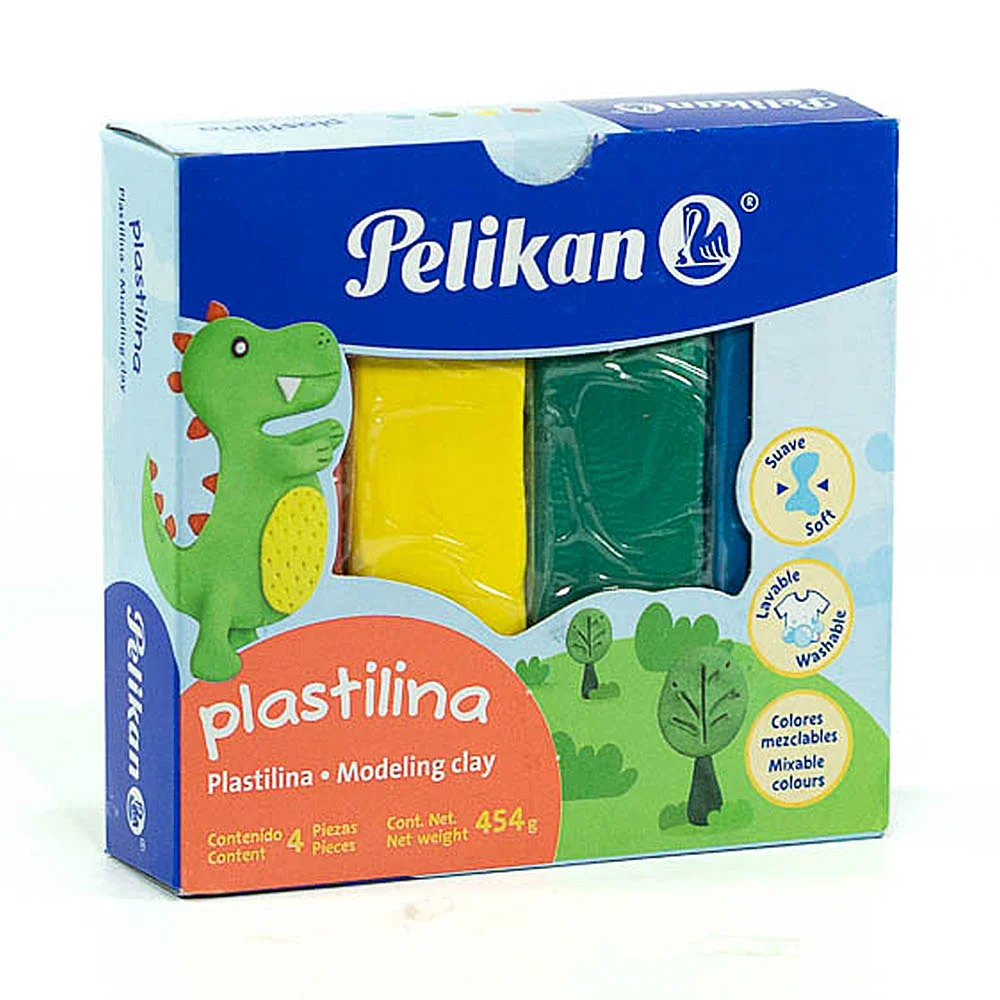 Paquete con 4 barras de plastilina pelikan, 454g, variedad / 06700140