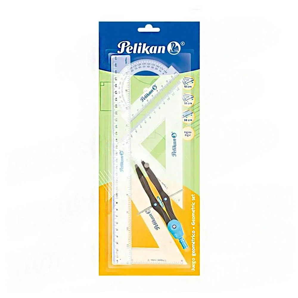 Juego de geometría pelikan 1 regla, 2 e...