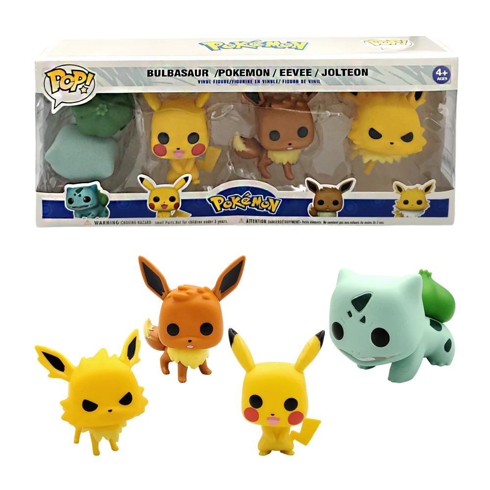Paquete con 4 pop figuras grandes de pokémon, variedad / 230088