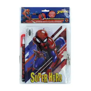 Diario con candado + pluma mágica de spider-man 25264a