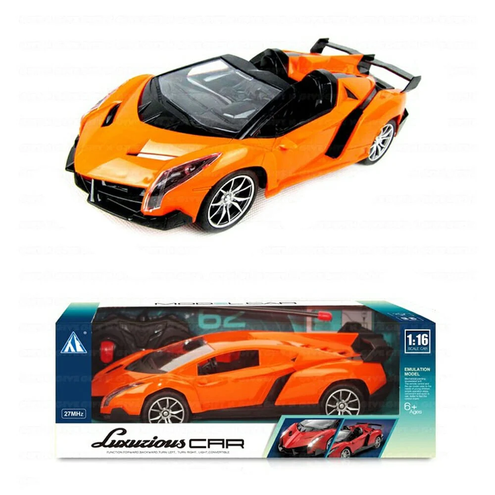 Carro tipo super deportivo con luz y sonido a control remoto, variedad de colores / 27-16as