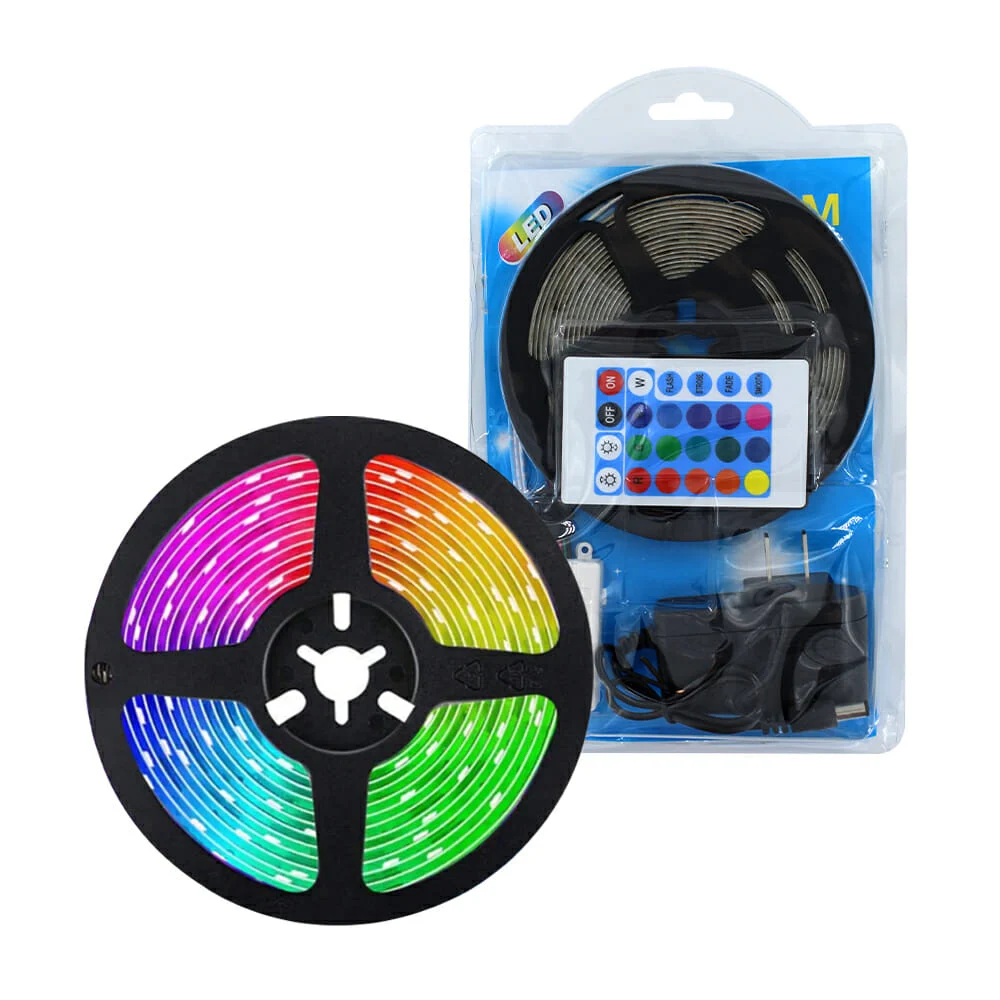 Tira led 2835 rgb de 5 metros con control y eliminador / led strip 638423 / zy-led 2835