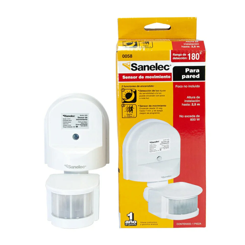 Sensor de movimiento sanelec con lámpar...