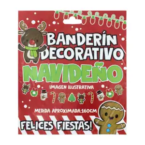 Banderín decorativo navideño, 160cm, variedad de diseños / 302-015