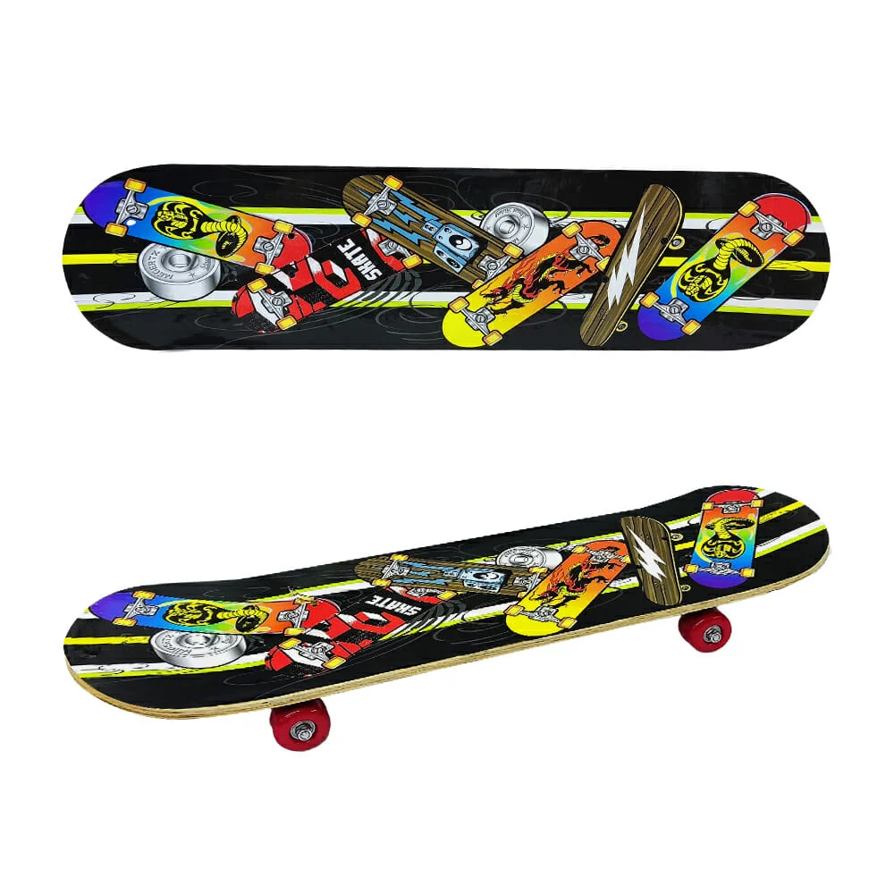 Patineta grande de madera con estampado 79x19.5cm, variedad de diseños / 3108