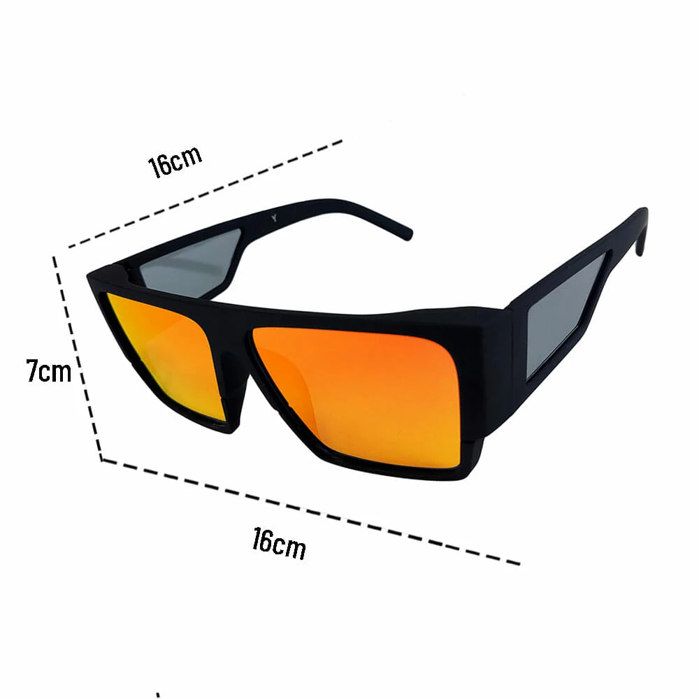 1pza Gafas de sol con varillas rectangulares y micas tornasol / 3195