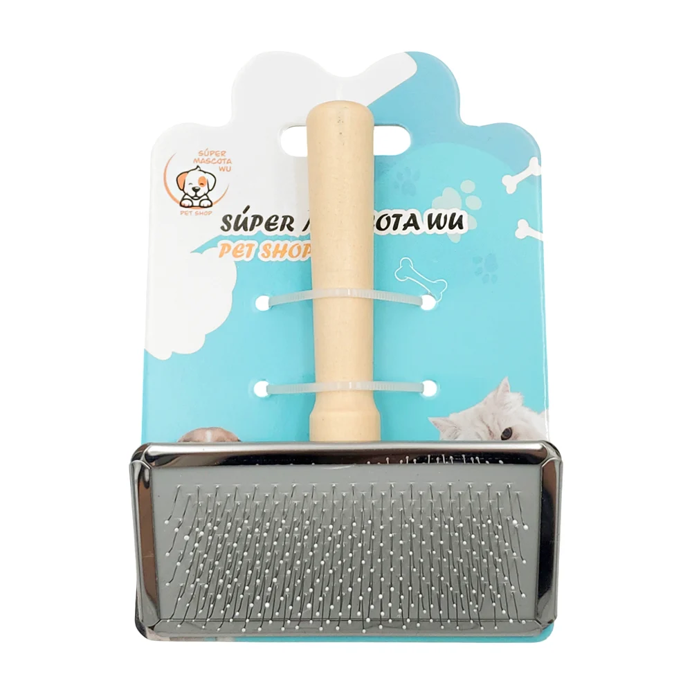 Cepillo para mascotas, mango de madera, ...