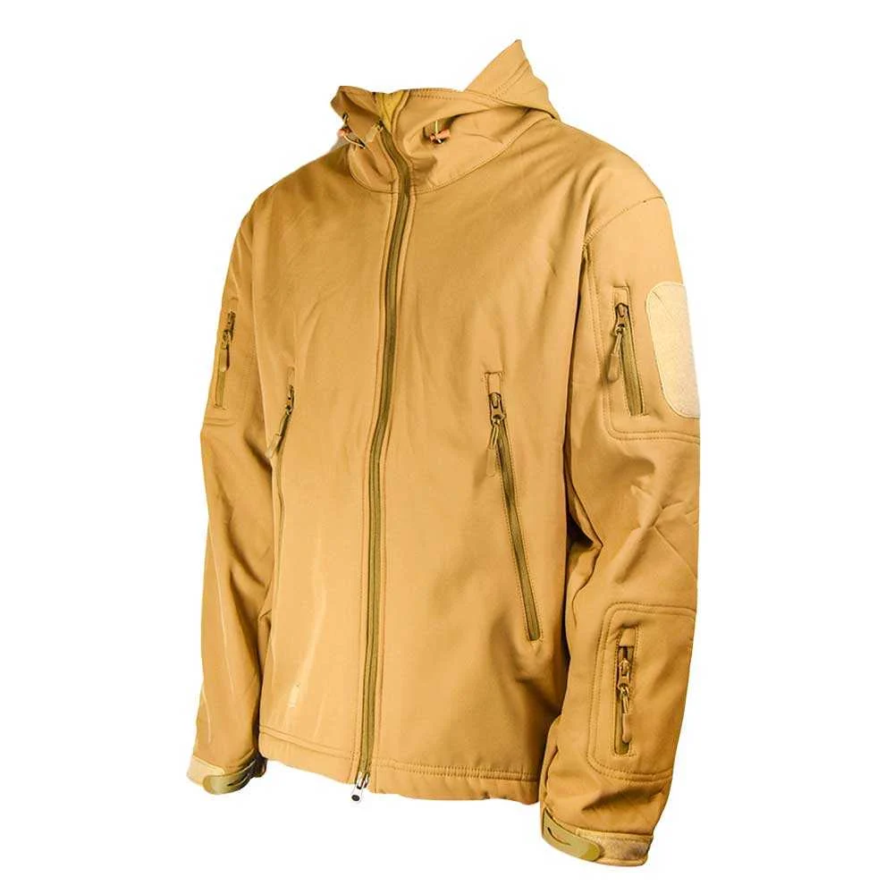 Chamarra táctica impermeable lisa con c...
