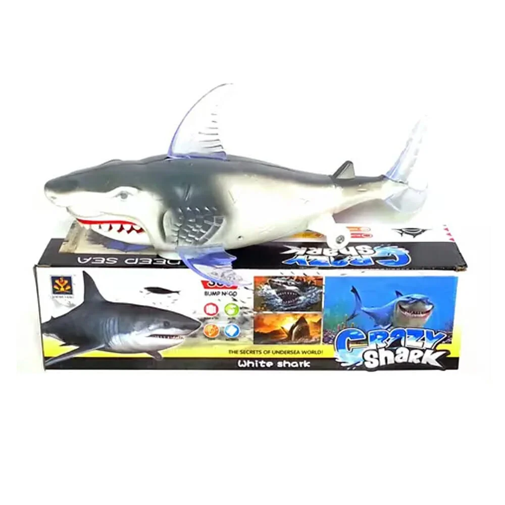 Tiburón móvil de juguete con proyección de peces, luz y sonido / 373-8a