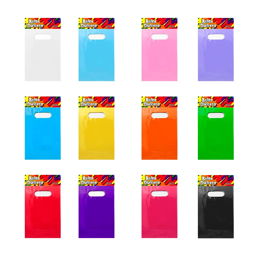 Paquete de 10 bolsas dulceras de cartón kraft con asa, 21.5x14cm / 406180 / bolsa dulcera
